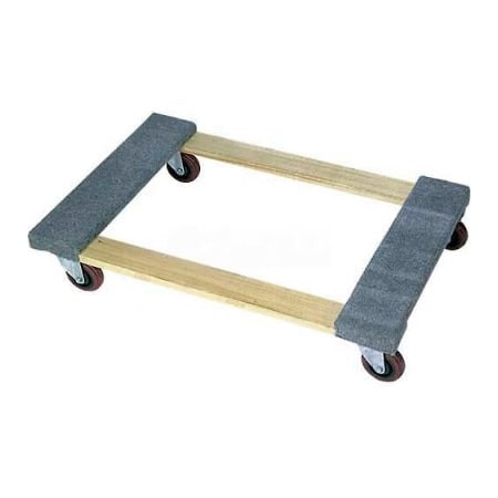 Wesco Wesco 30x18 Carpeted End Hardwood Dolly 4in Casters 1200 Lb. Cap. 272070